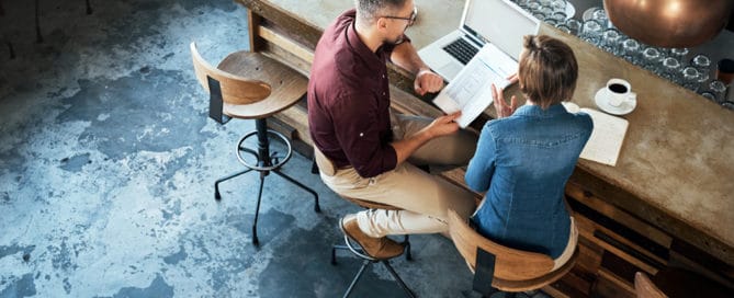 Getting work done at their local coffee shop